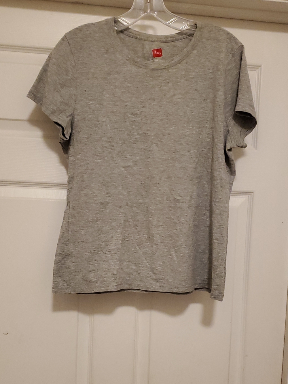 Hanes Women's Light Gray Short Sleeve Crewneck Tee